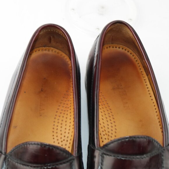 Cole Haan Mens Pinch Tassel Loafer Size 9.5 D Burgundy Moc Slip On Dress Shoe - Picture 11 of 12